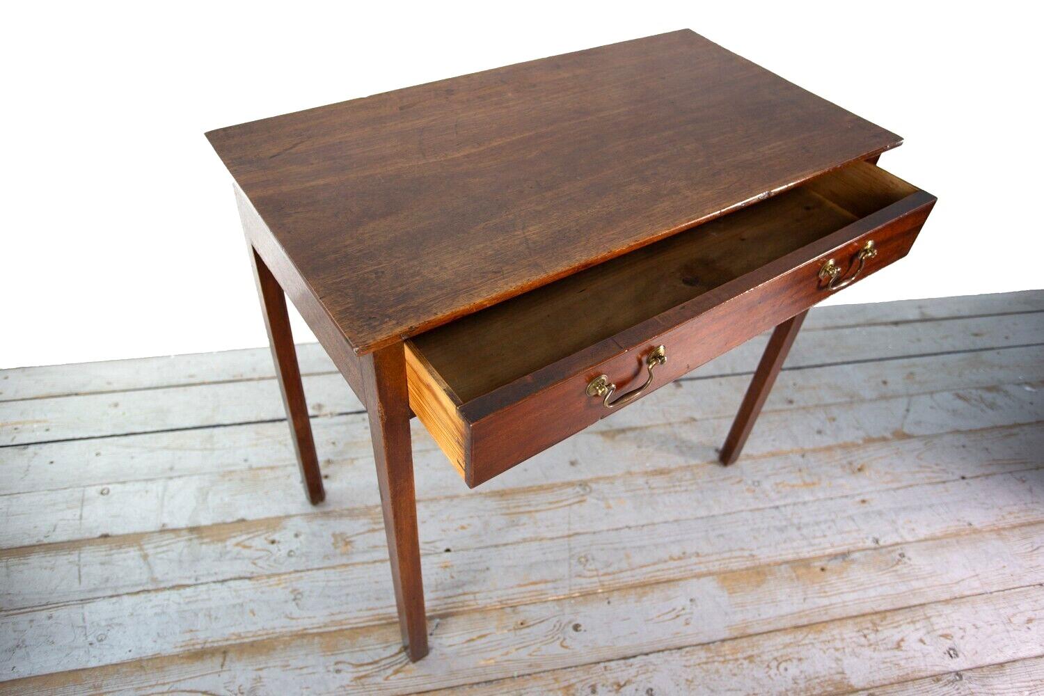 English Antique Oak 19th Century Side Table Writing Desk 1