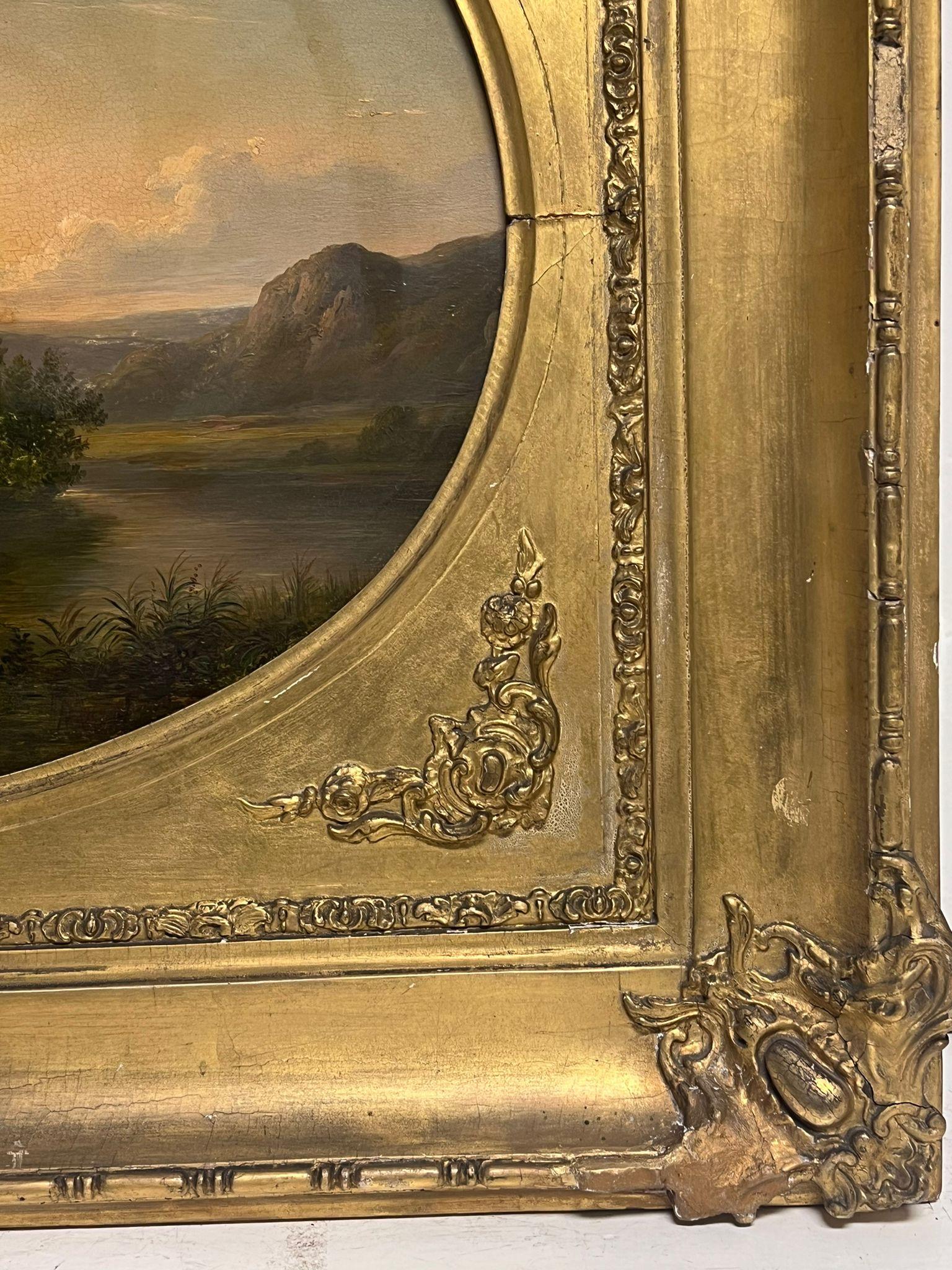 Romantic Sunset Landsca
English School, early 1800's period
oil on wood panel, framed in antique gilt frame
framed: 27 x 31.5 inches
panel: 16 x 21.5 inches
provenance: private collection, England
Christies auction stencil marks and sticker to the
