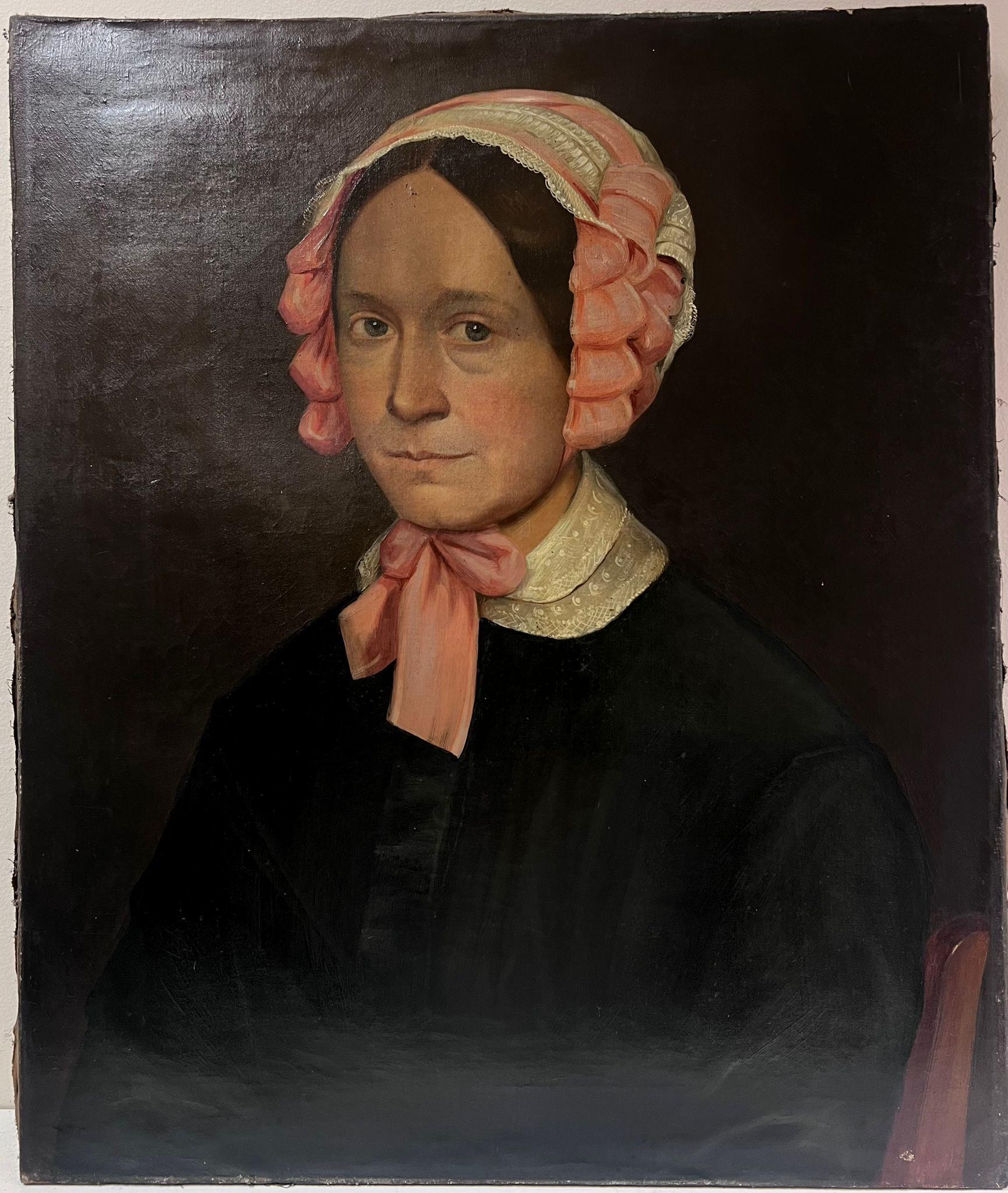 Portrait of a Country Lady
English School, mid 19th century
oil on canvas, unframed
canvas : 21.5 x 25.5 inches
provenance: private collection
condition: basic good condition but very much showing the signs of age. 