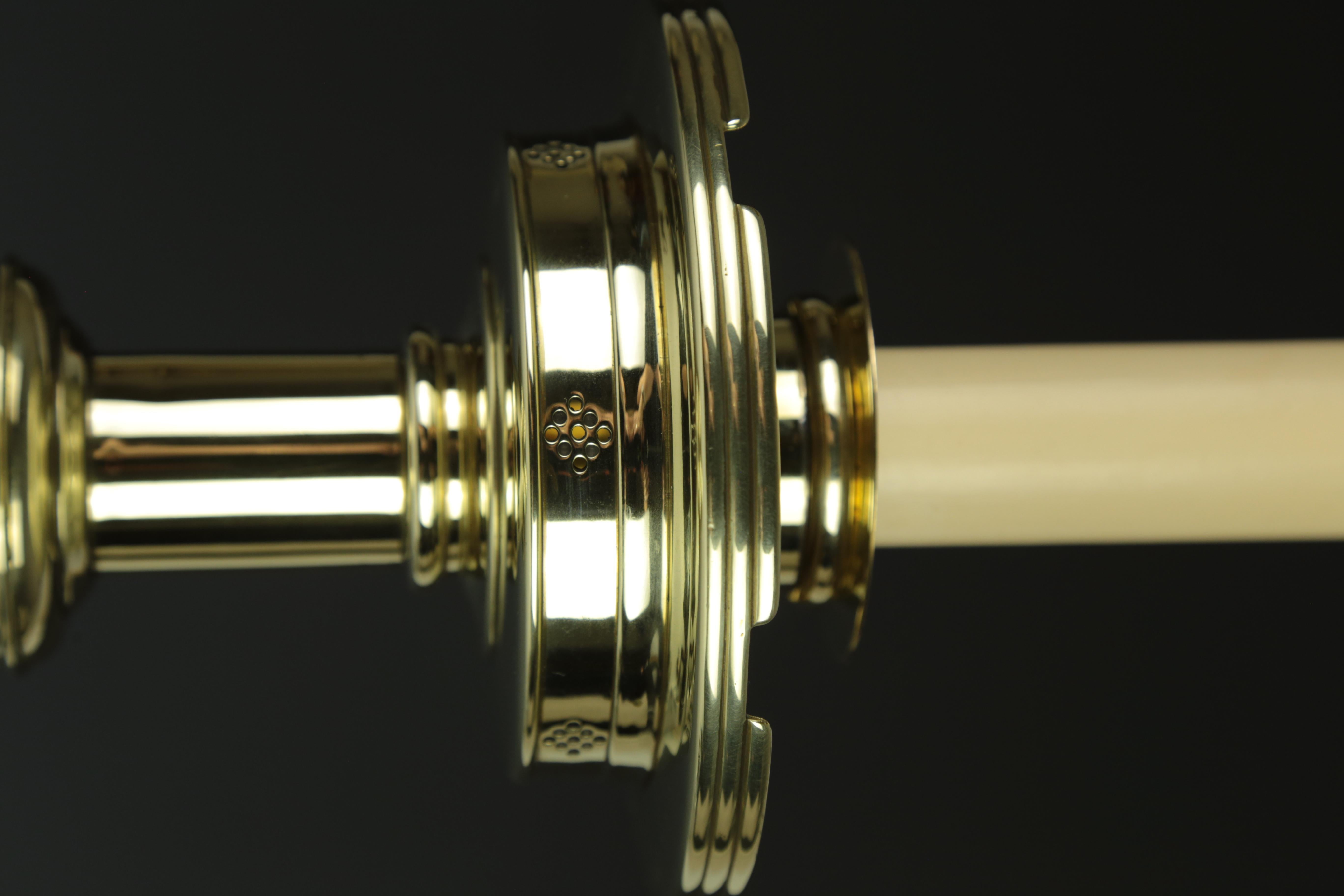 English Antique Pierced Gothic Castellated Candlestick Table Lamp For Sale 1