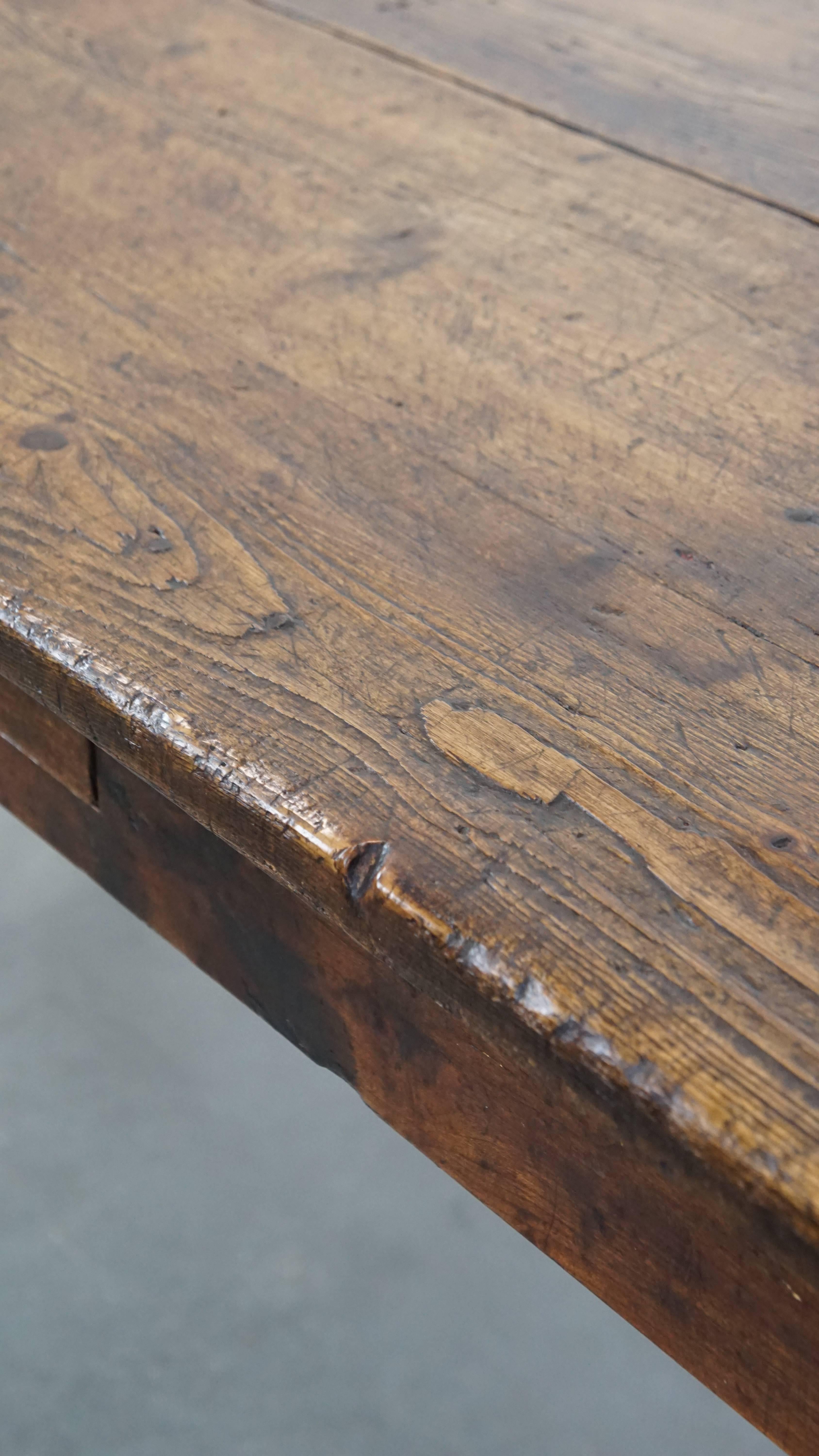 English Antique Pinewood Country Dining Table For Sale 3