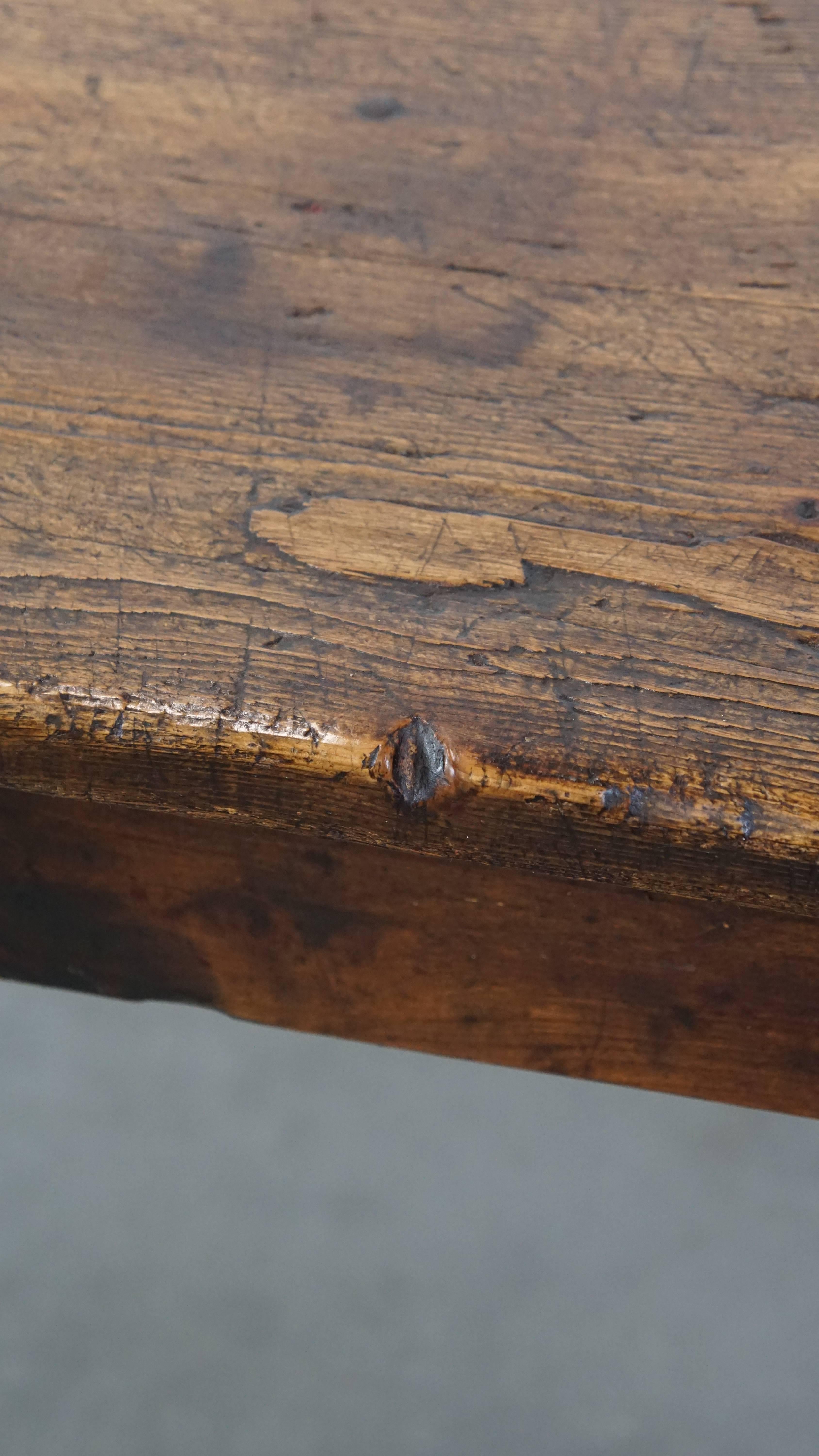 English Antique Pinewood Country Dining Table For Sale 5