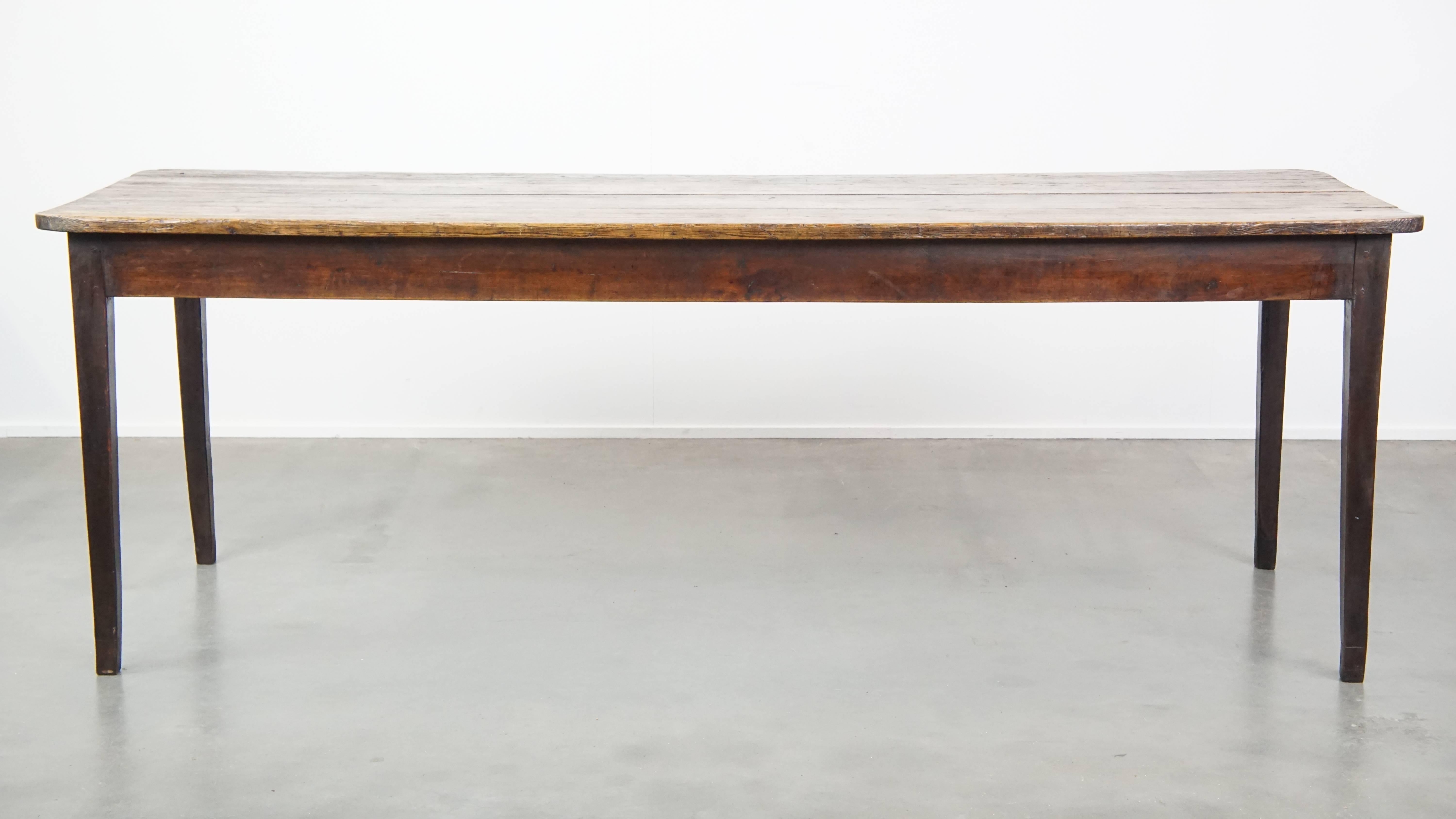 Hand-Crafted English Antique Pinewood Country Dining Table For Sale