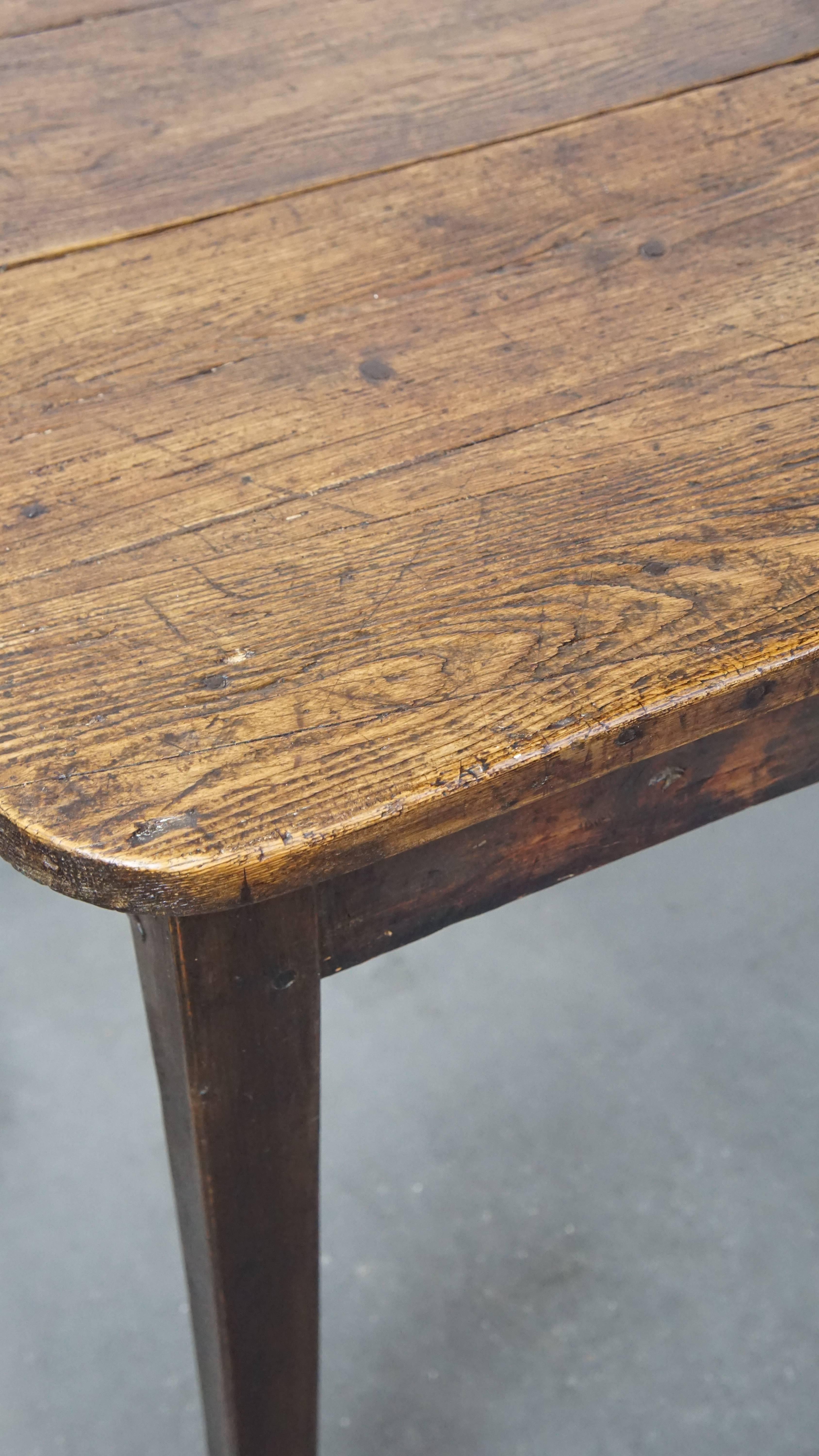 English Antique Pinewood Country Dining Table For Sale 1
