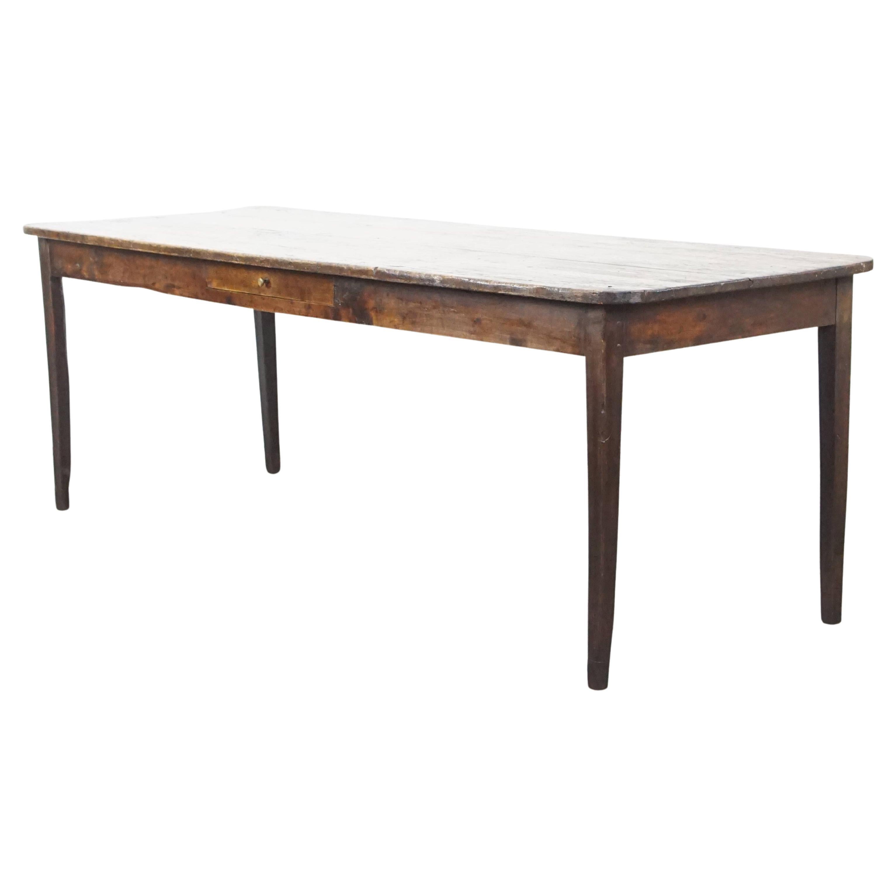 English Antique Pinewood Country Dining Table