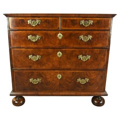 English Antique Queen Anne Walnut Chest of Drawers 