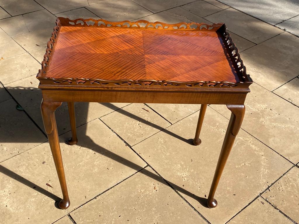 English Antique Rectangle Satinwood Side Table 1