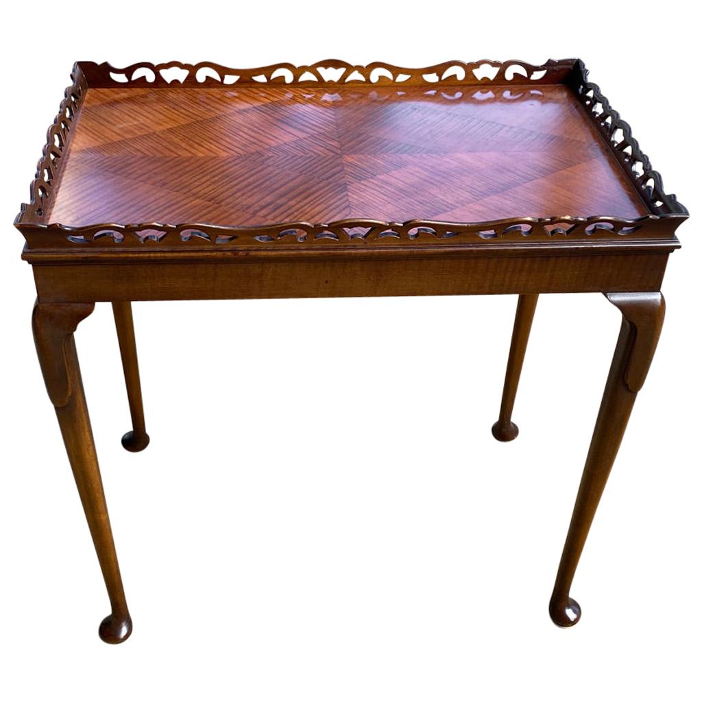 English Antique Rectangle Satinwood Side Table