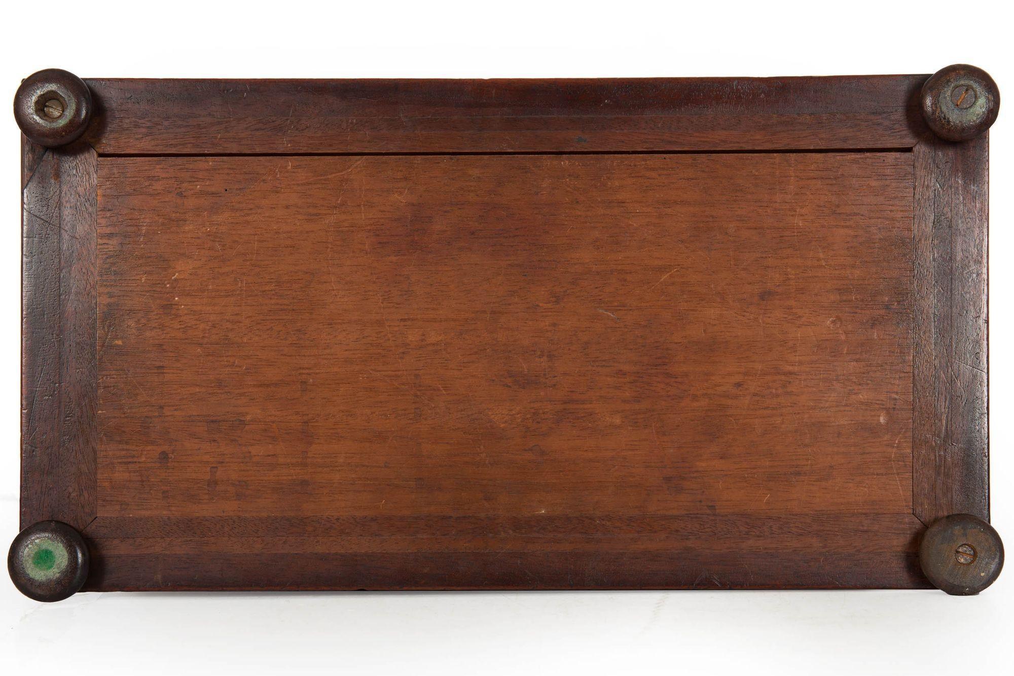 English Antique Regency Mahogany Sarcophagus Tea Caddy 15