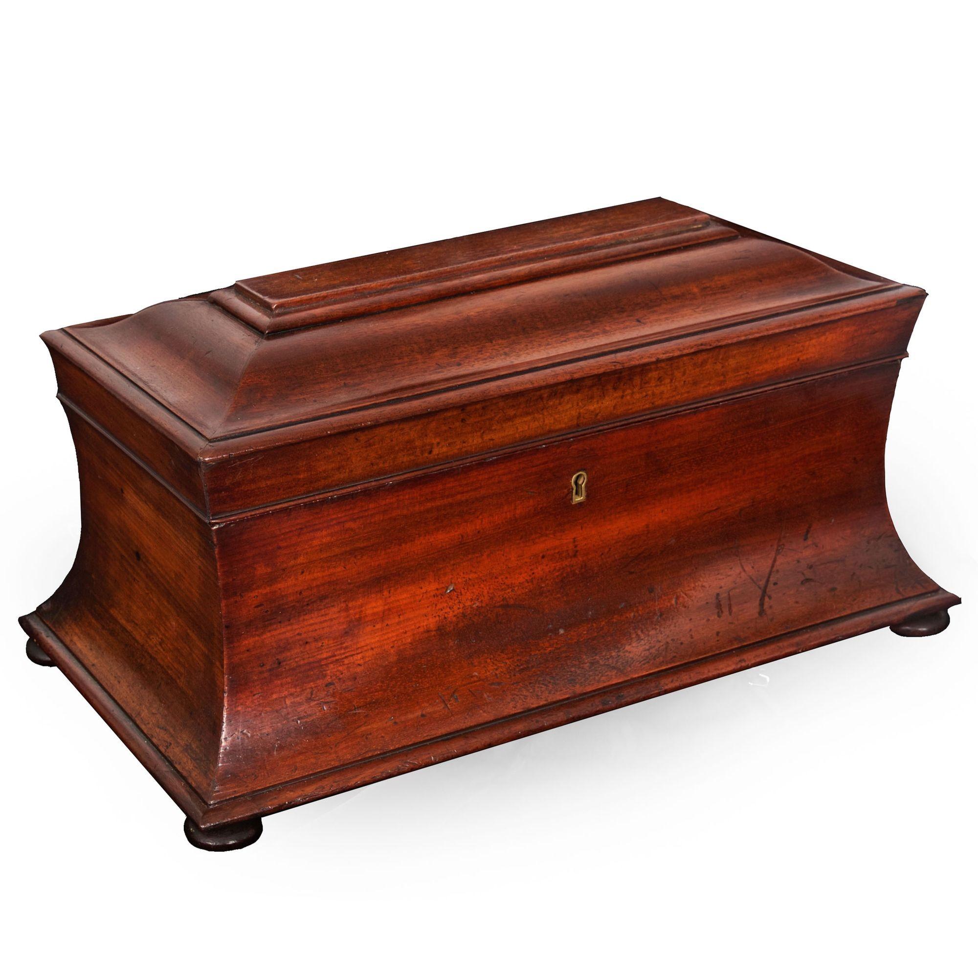 English Antique Regency Mahogany Sarcophagus Tea Caddy In Good Condition In Shippensburg, PA