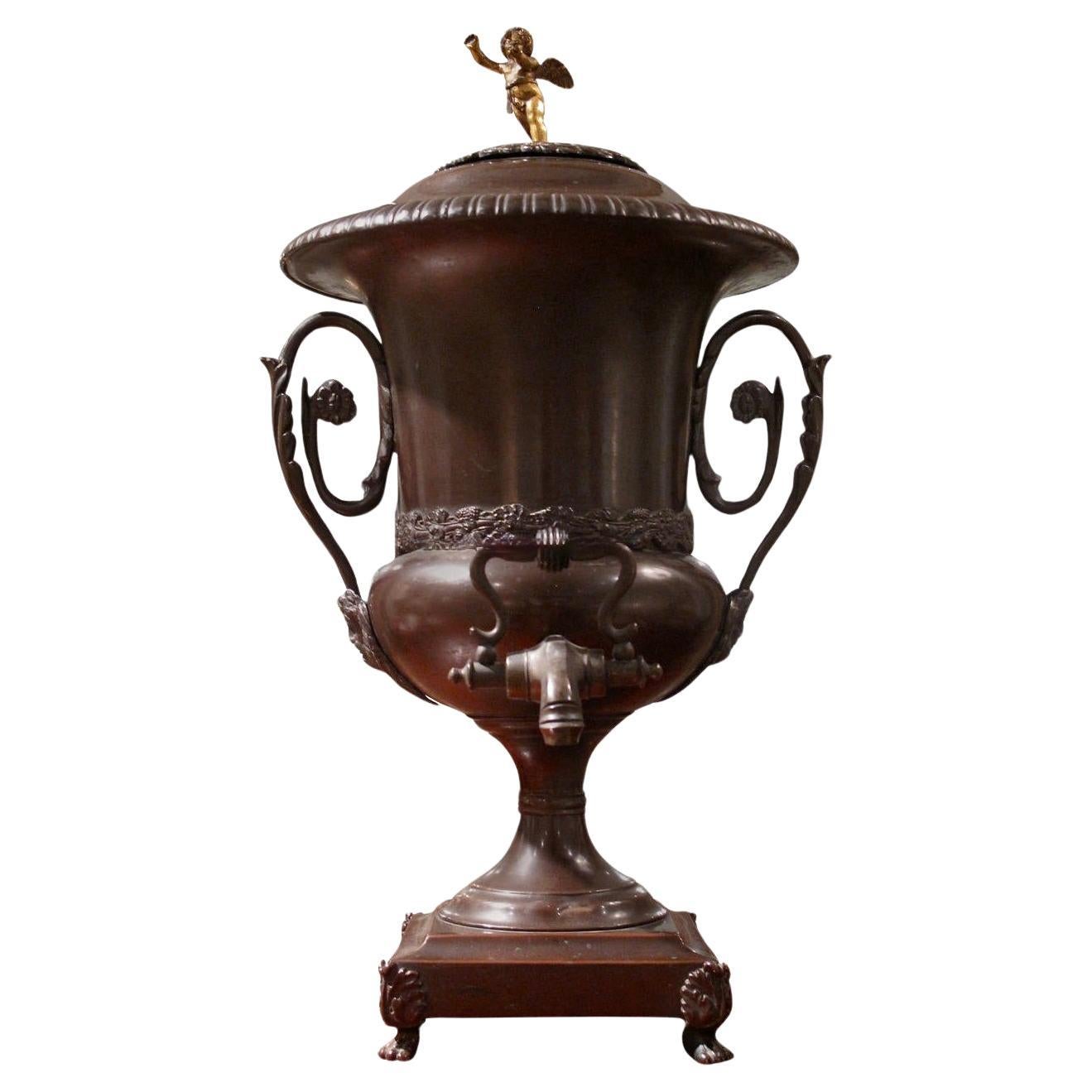 English Antique Regency Period Copper Hot Water Urn (Samovar) For Sale