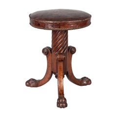 English Antique Regency Revolving Piano Stool