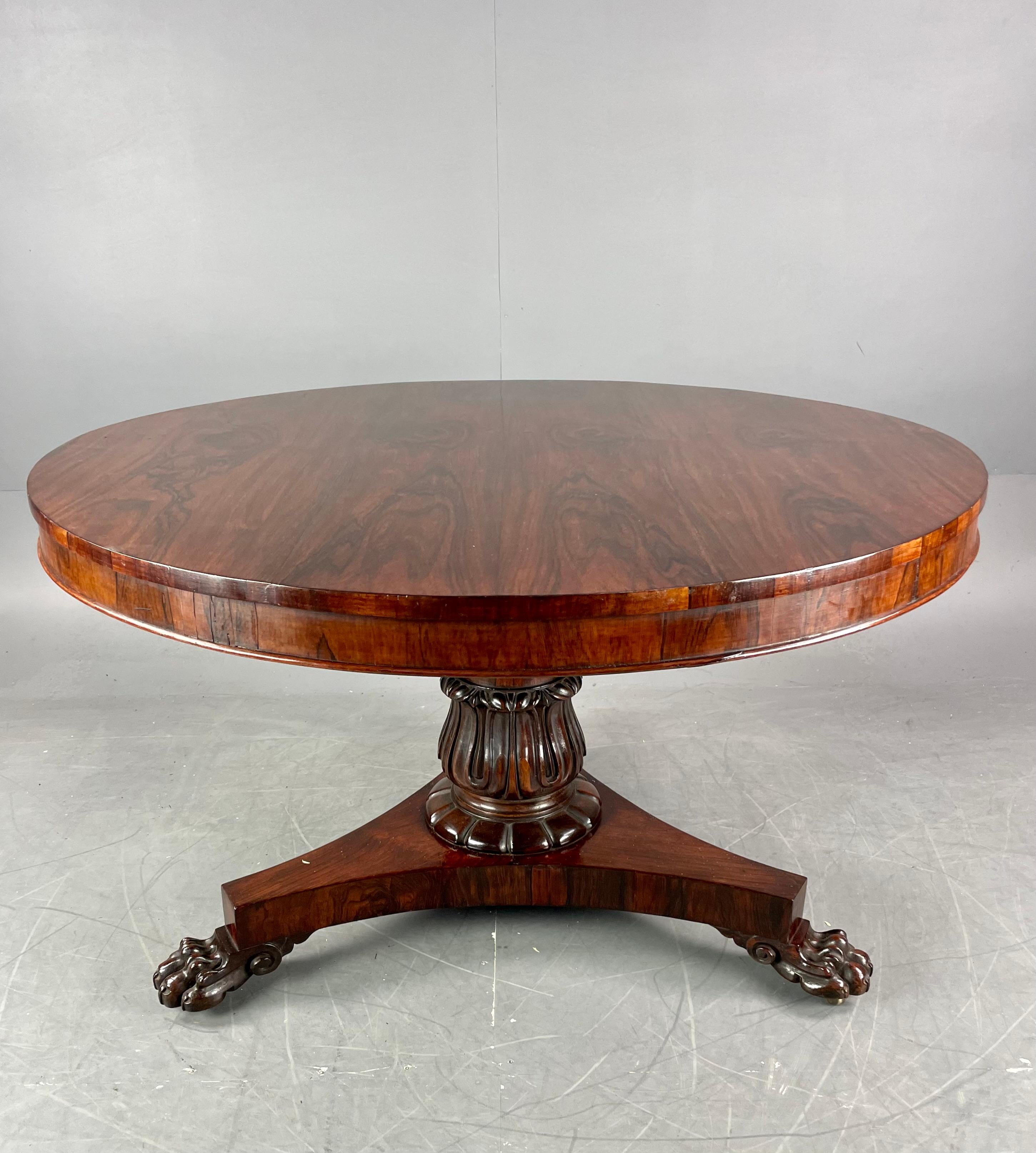 English Antique Regency Rosewood Centre Table In Good Condition In Chelmsford, GB