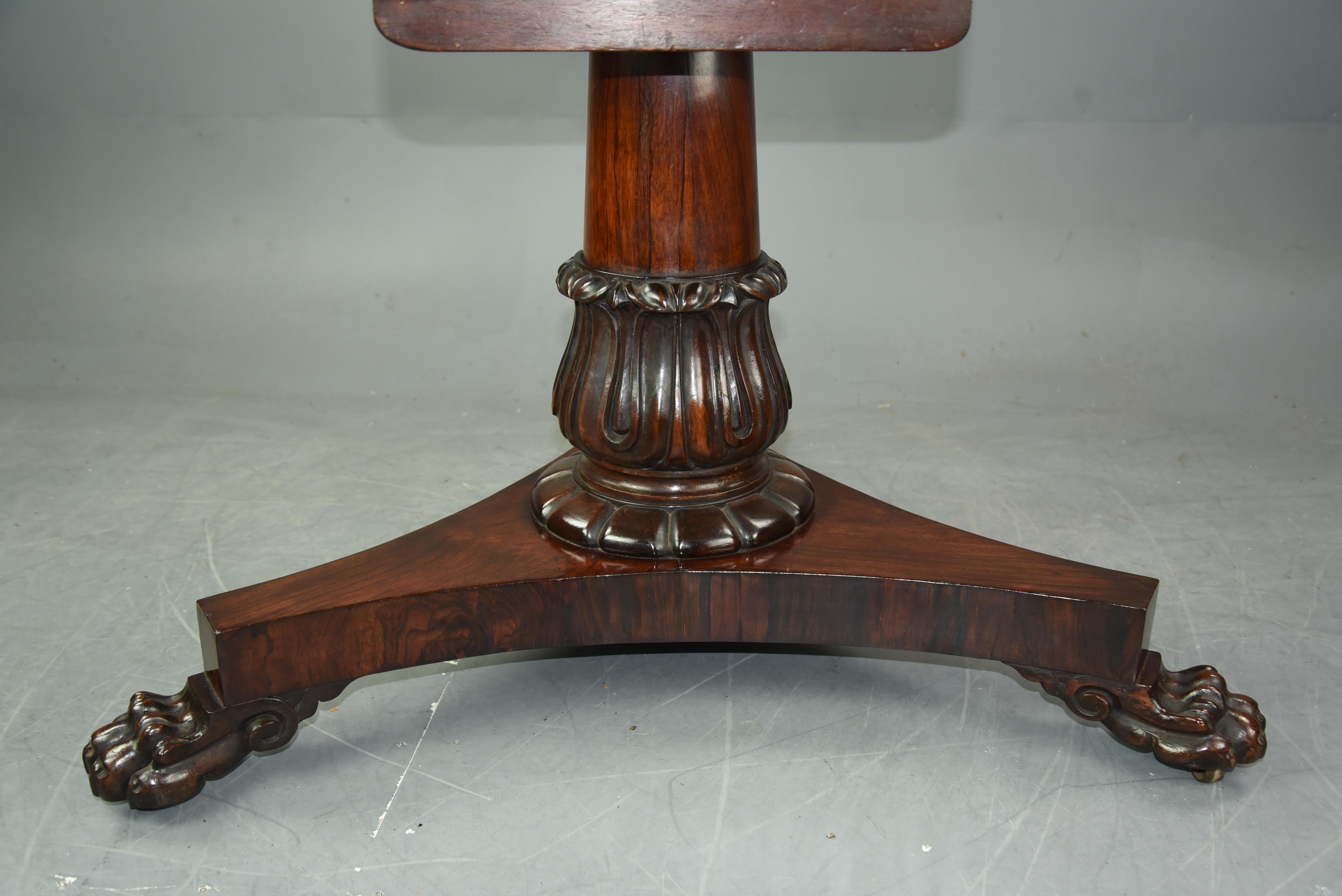 Mid-19th Century English Antique Regency Rosewood Centre Table