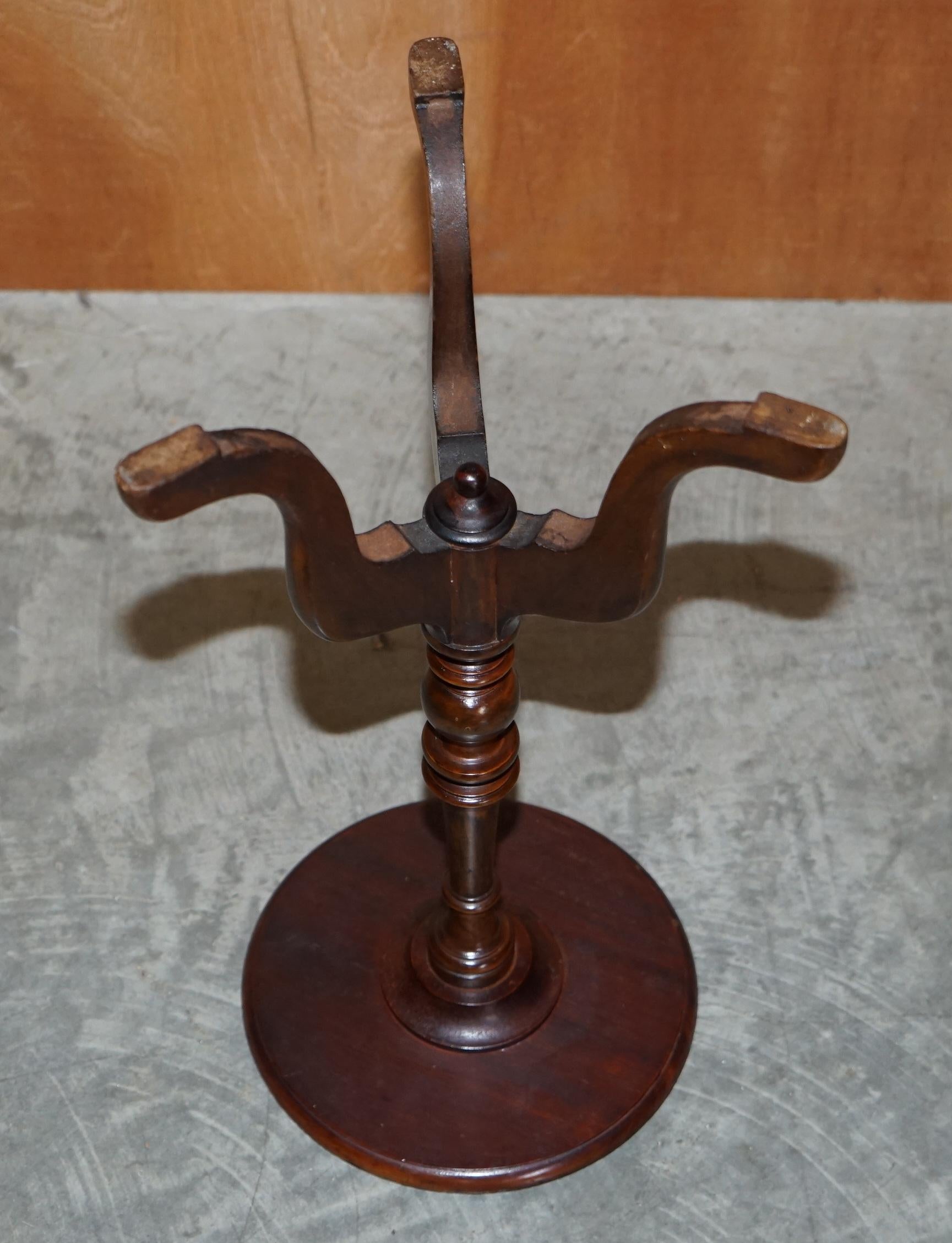 English Antique Sheraton Revival Hardwood Tripod Side End Lamp Wine Table 4