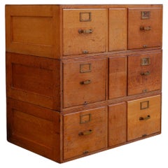 Commode Haberdashery anglaise ancienne en chêne