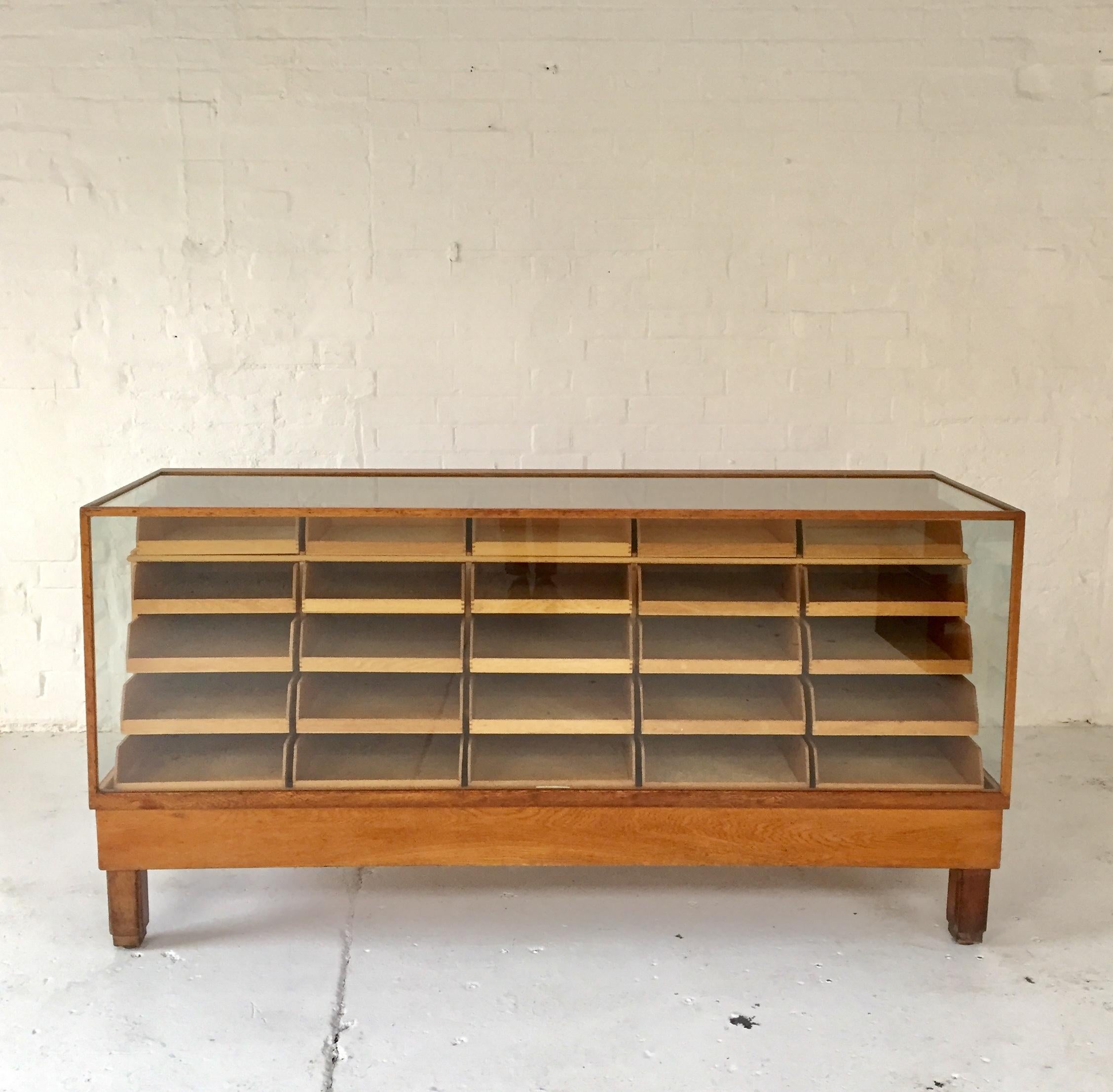 English Antique Shop Haberdashery Counter in Oak 5