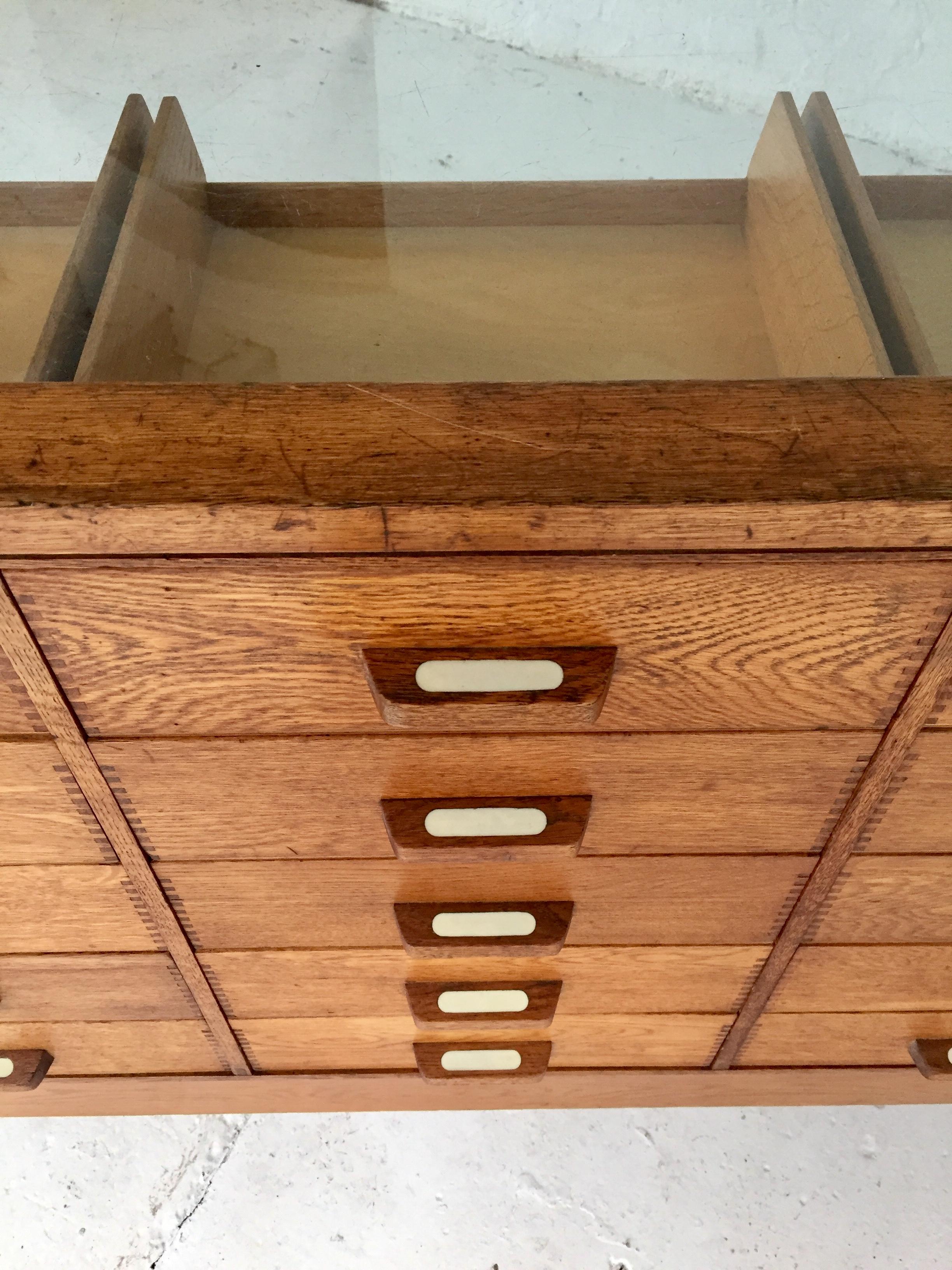 English Antique Shop Haberdashery Counter in Oak 7