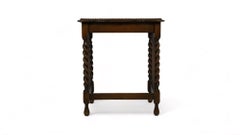 English antique side table with twisted legs