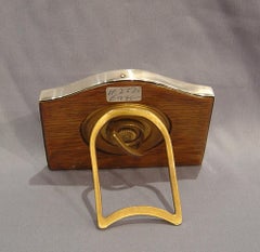 English Antique Silver and Hand Painted Enamel Strut Clock