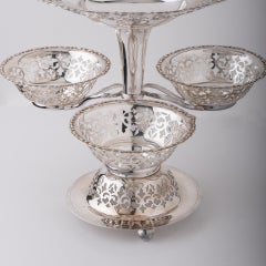 Antique English Silver Plate Epergne, Hand-Crafted, 1920