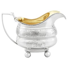 English Antique Sterling Silver Cream Jug