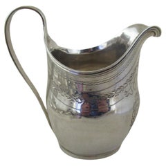 English Antique Sterling Silver  HELMET SHAPE CREAM JUG  Hallmarked:-LONDON 1800