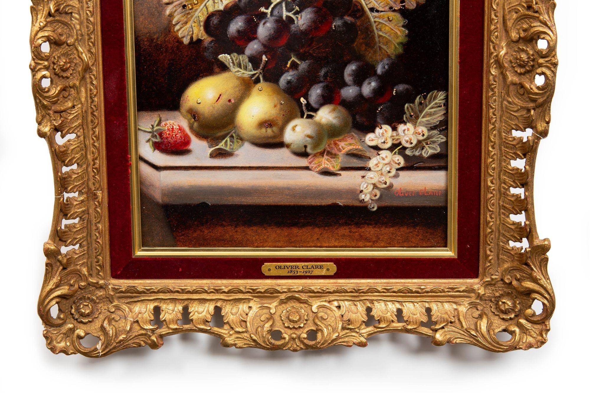 English Antique Still-Life Painting of Fruit by Oliver Clare 11