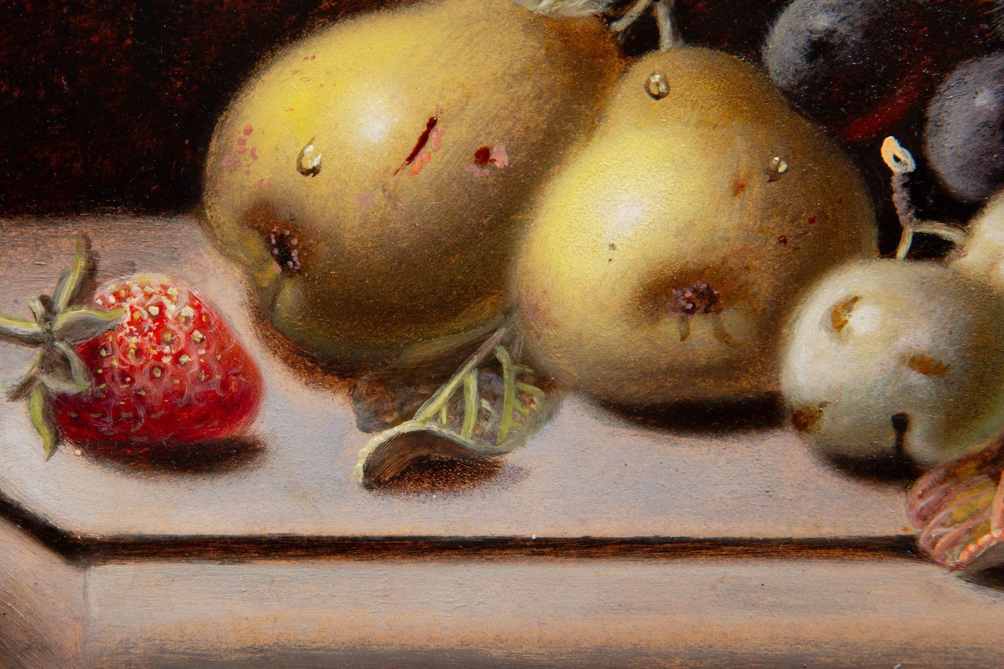 English Antique Still-Life Painting of Fruit by Oliver Clare In Good Condition In Shippensburg, PA