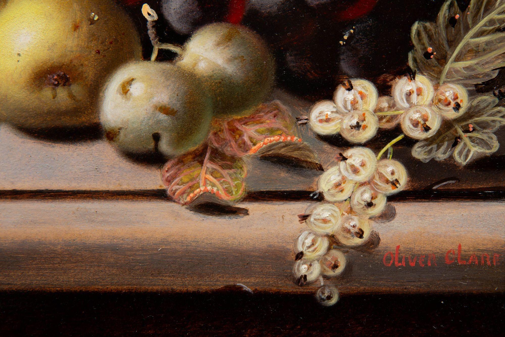 English Antique Still-Life Painting of Fruit by Oliver Clare 1