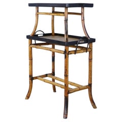 English Antique Two Tiered Bamboo Dessert Table/Serving Table