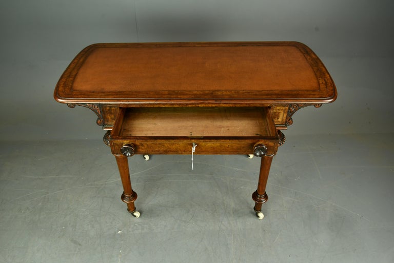 English antique Victorian burr walnut writing table For Sale at 1stDibs