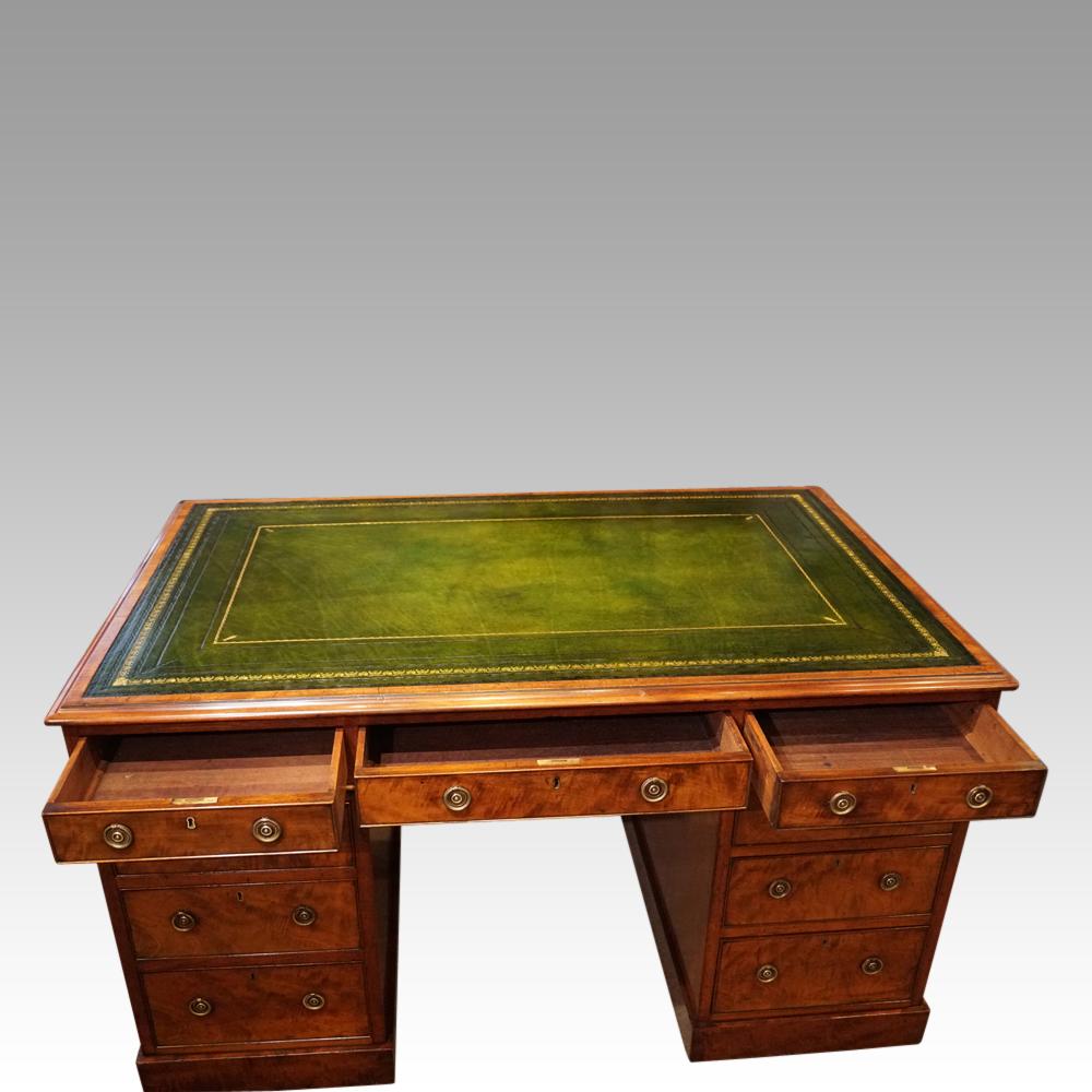 English Antique Victorian Mahogany Partners Desk, circa 1840 6