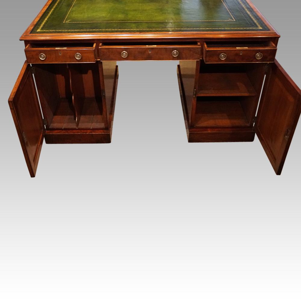English Antique Victorian Mahogany Partners Desk, circa 1840 12