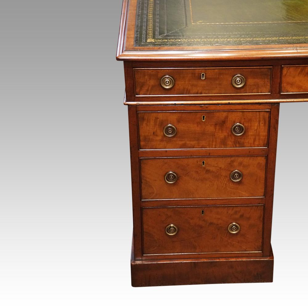 English Antique Victorian Mahogany Partners Desk, circa 1840 13