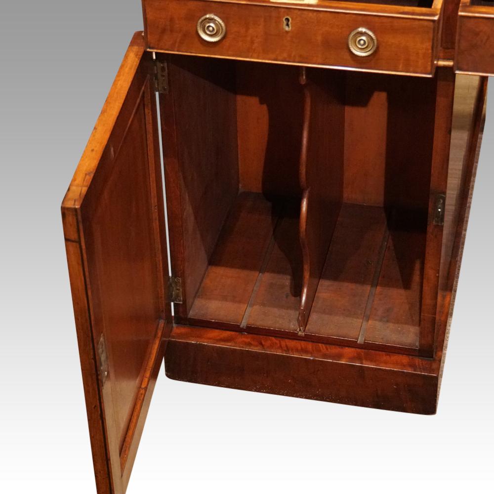 English Antique Victorian Mahogany Partners Desk, circa 1840 15
