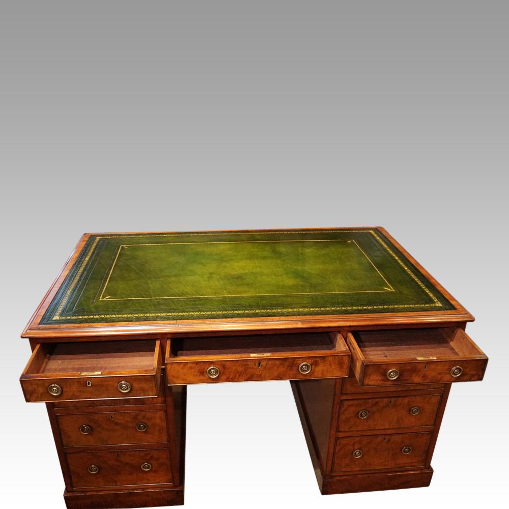 English Antique Victorian Mahogany Partners Desk, circa 1840 18