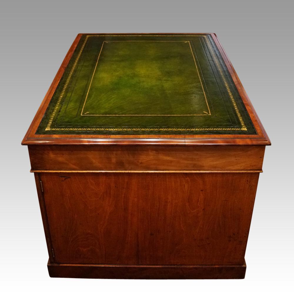 English Antique Victorian Mahogany Partners Desk, circa 1840 20