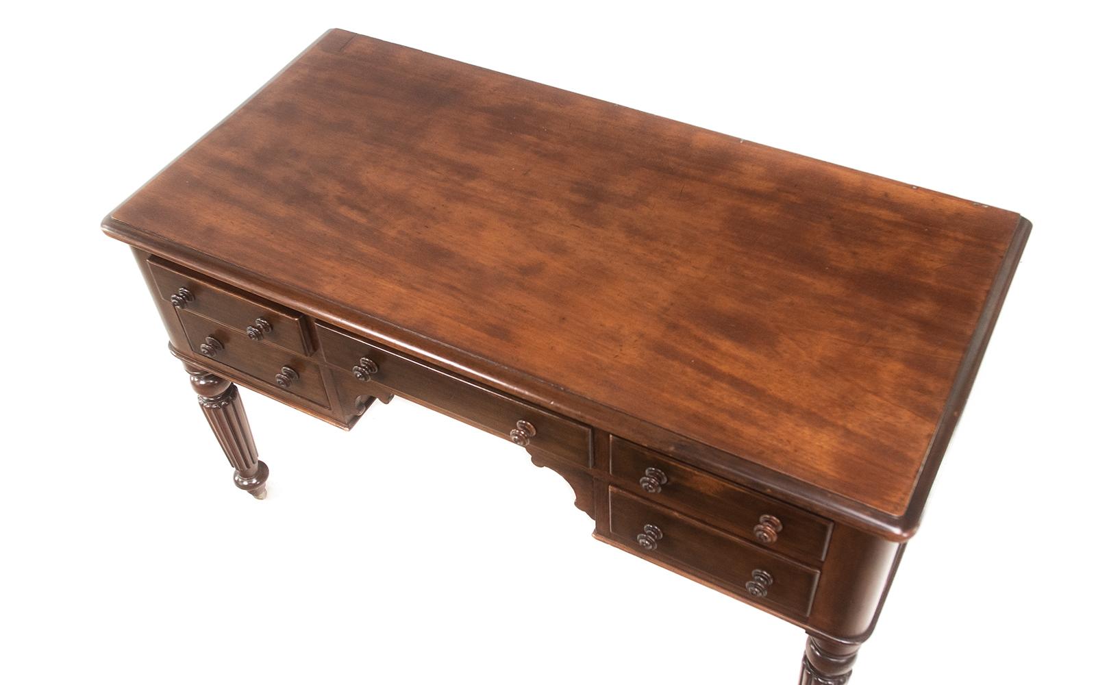 19th Century English Antique Victorian Mahogany Writing Desk For Sale