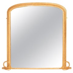 English Antique Water Gilded Overmantle Mirror