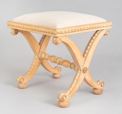 English Antique William IV Sycamore Stool