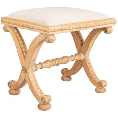 English Antique William IV Sycamore Stool