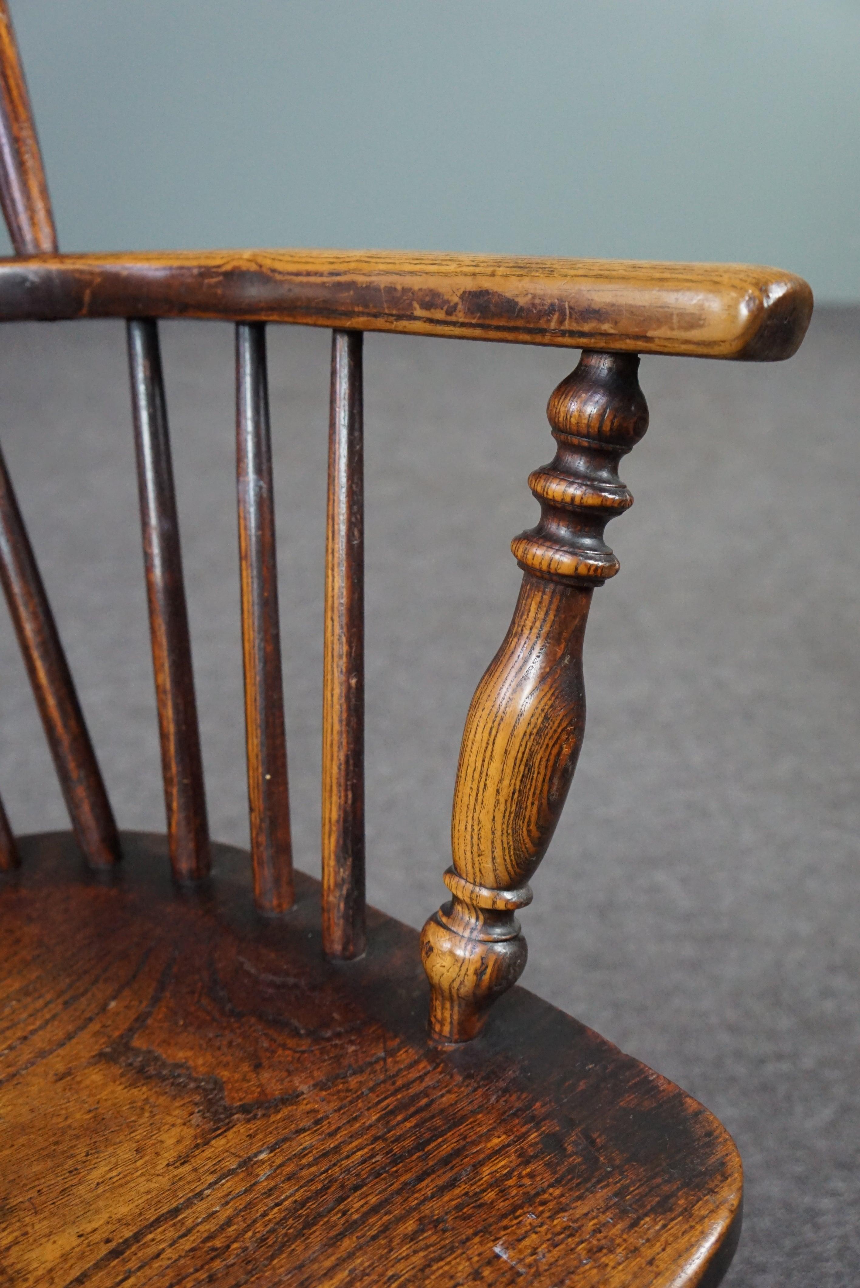 Fauteuil/chaise Windsor anglais ancien, dossier haut, XVIIIe siècle en vente 3