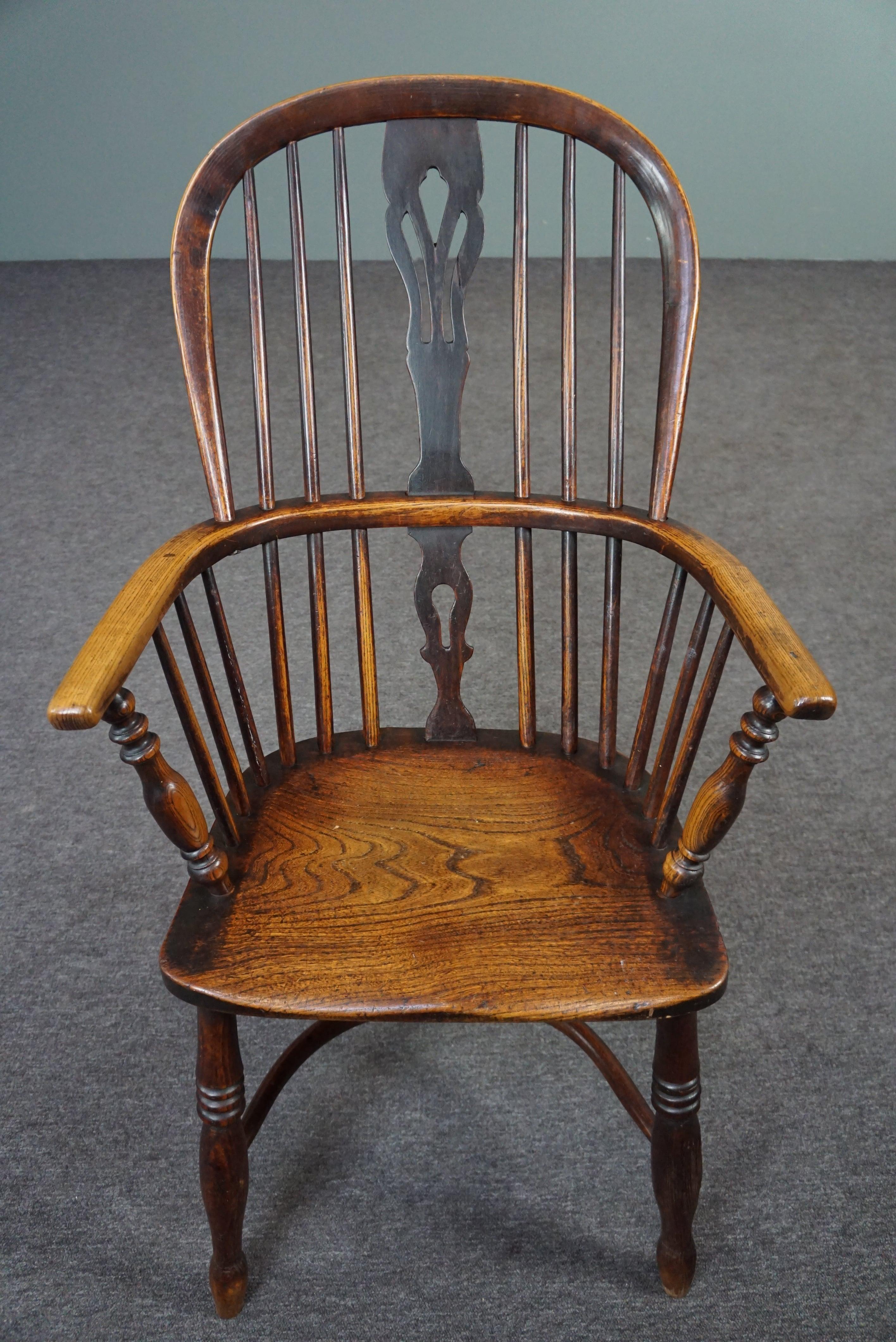 Fauteuil/chaise Windsor anglais ancien, dossier haut, XVIIIe siècle en vente 1