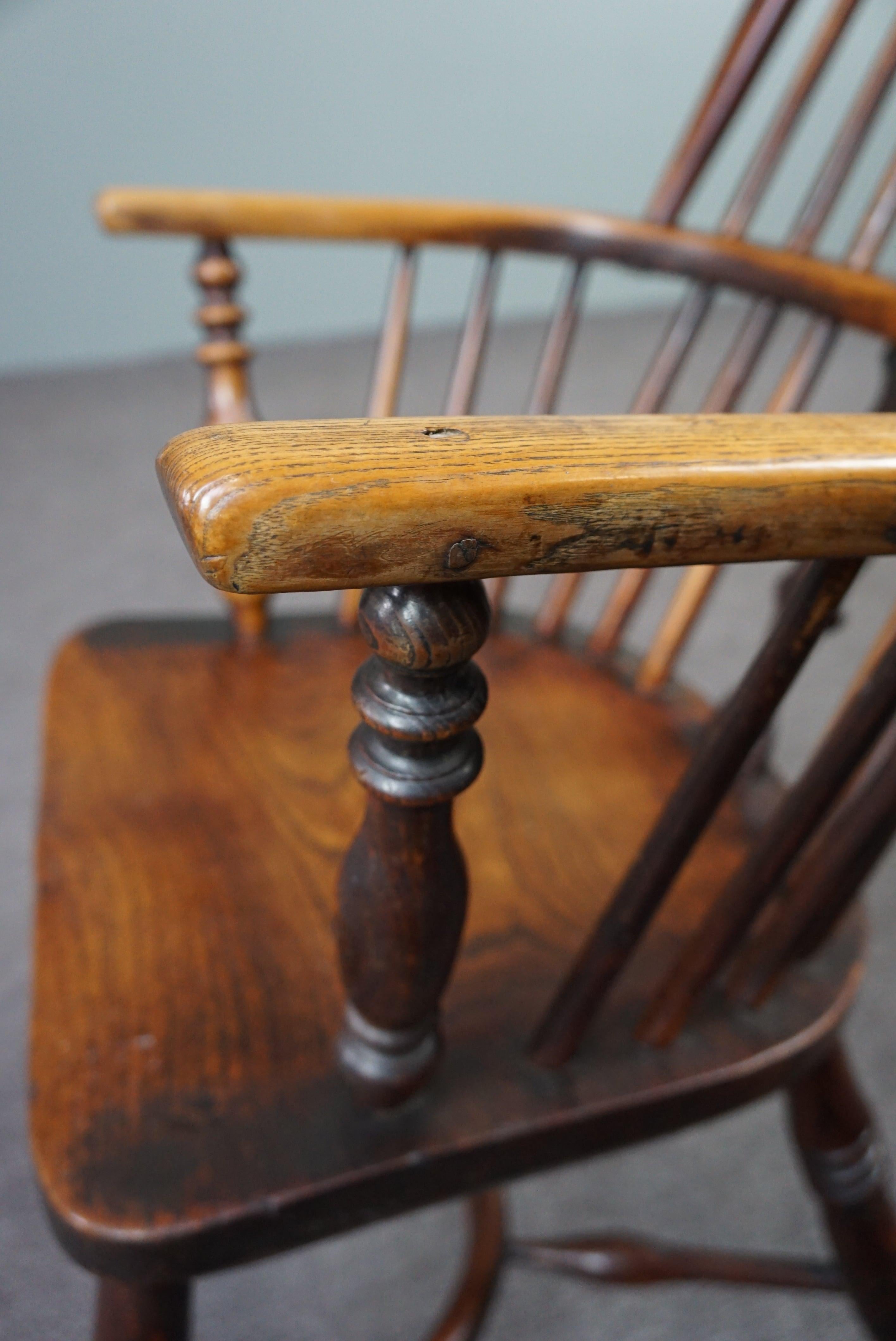 Fauteuil/chaise Windsor anglais ancien, dossier haut, XVIIIe siècle en vente 2