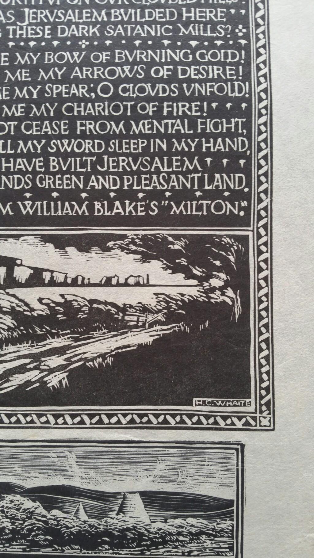 Englischer antiker englischer Holzschliff-Gravur, William Blakes' Milton (Moderne) im Angebot