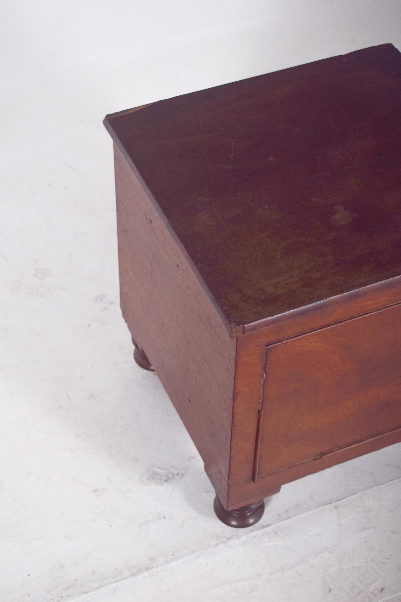 Romantic English Antique Wooden Bedside Table with Sanitary Container For Sale