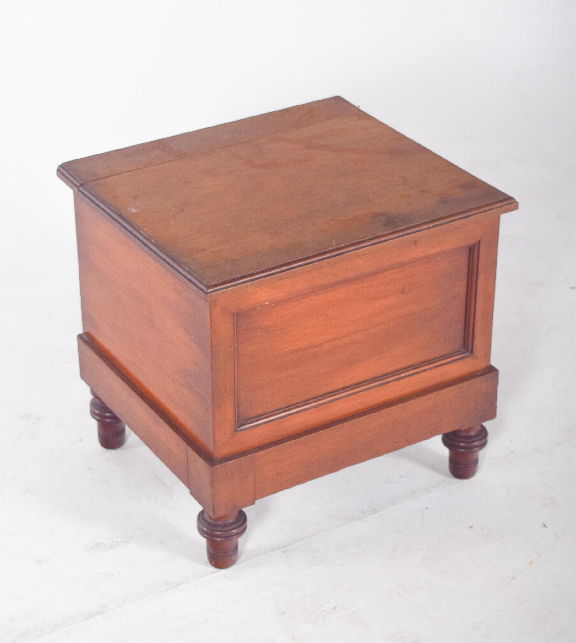 Romantic English Antique Wooden Bedside Table with Sanitary Container For Sale