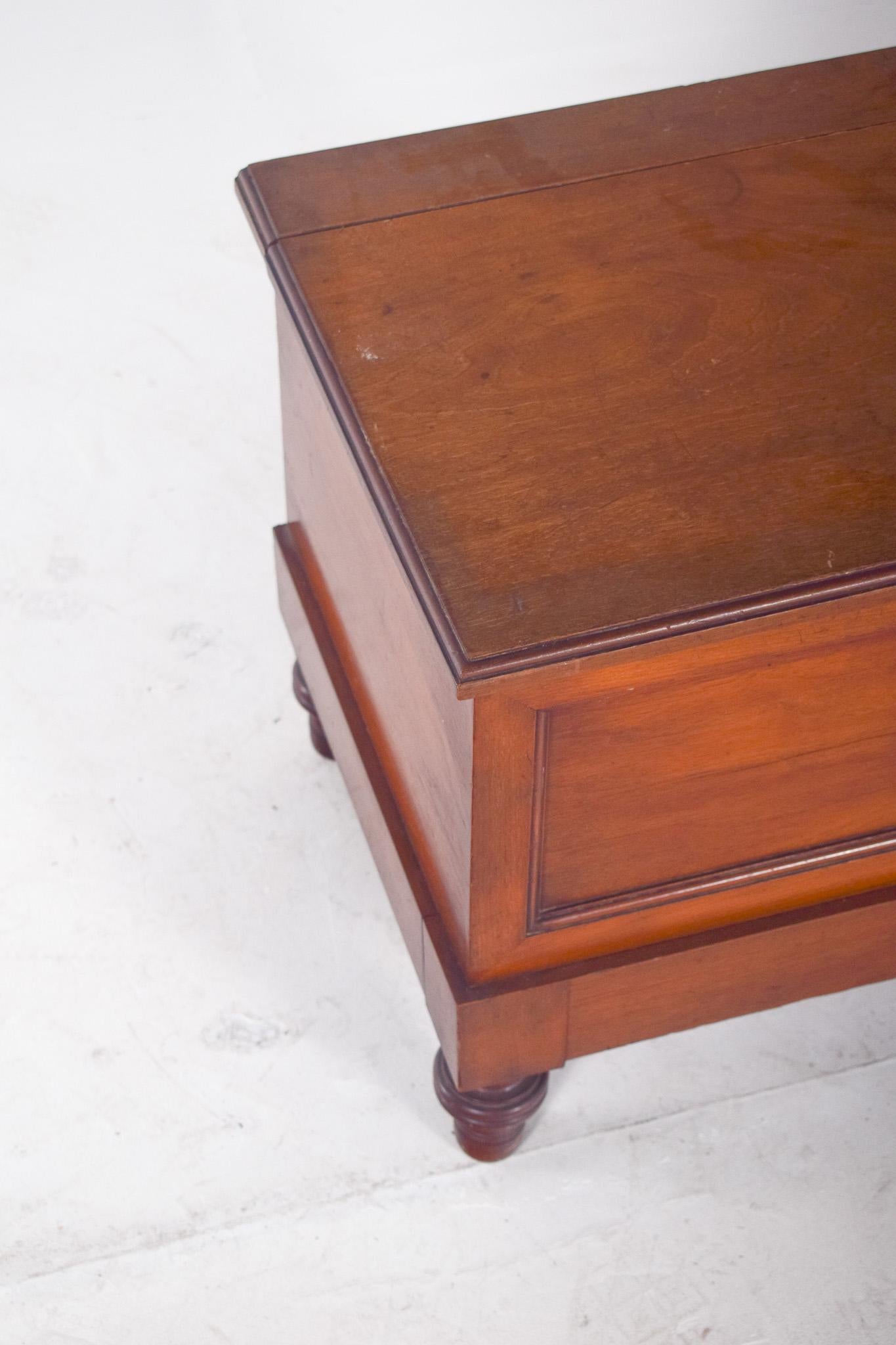 English Antique Wooden Bedside Table with Sanitary Container In Fair Condition For Sale In Lisboa, Lisboa