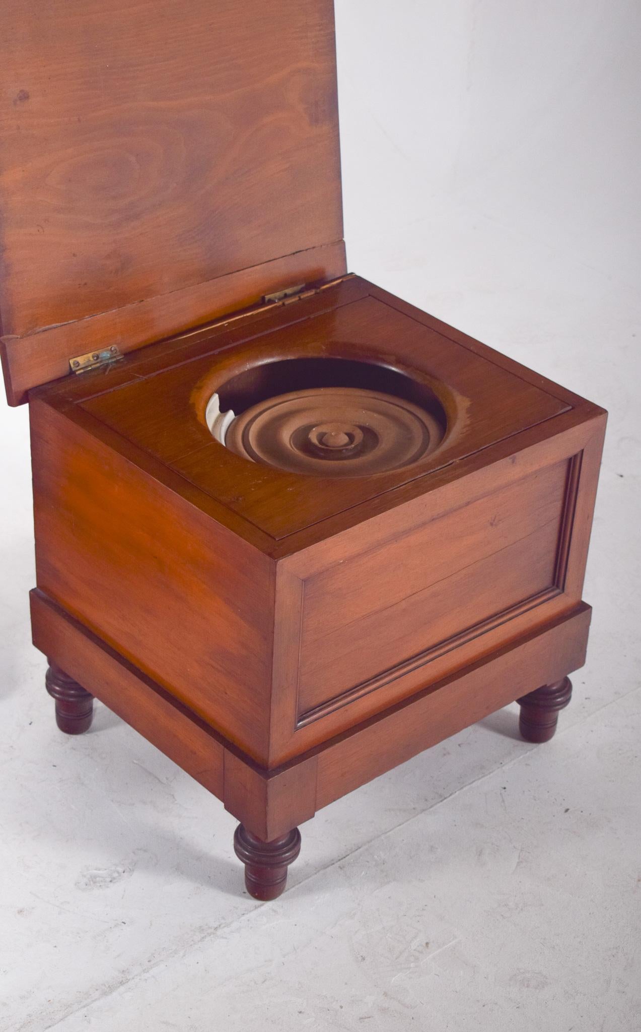 English Antique Wooden Bedside Table with Sanitary Container For Sale 3